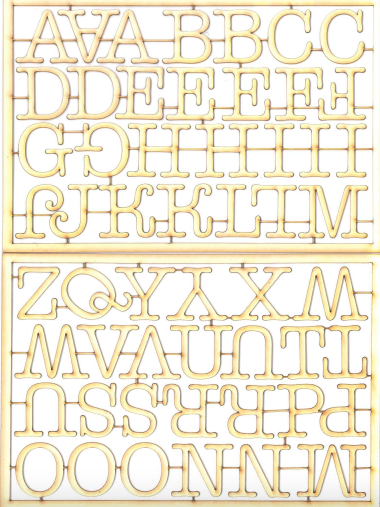 Enmarc - Chipboard -Whiteboard Alphas- Old Typewriter Uppercase