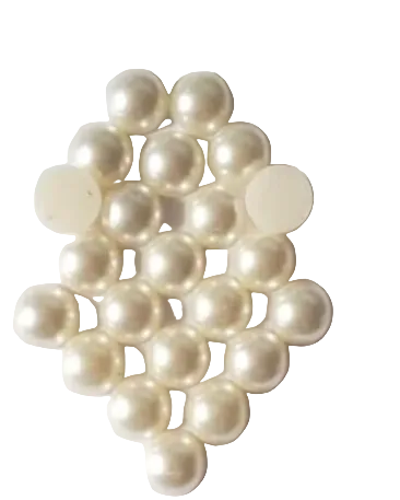 Doodles - Flat Back Acrylic Pearls - 6mm- Cream