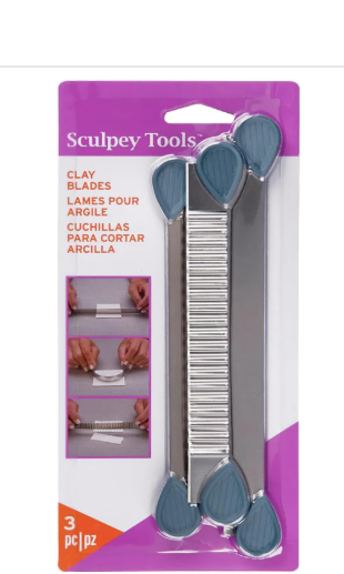 Sculpey: Tools Clay Blades Set of 3 - Stainless-Steel, Type Blades: Rigid - Wavy - Flexible, Snap On Handles, Cutting Tool, Arts & Crafts Supplies