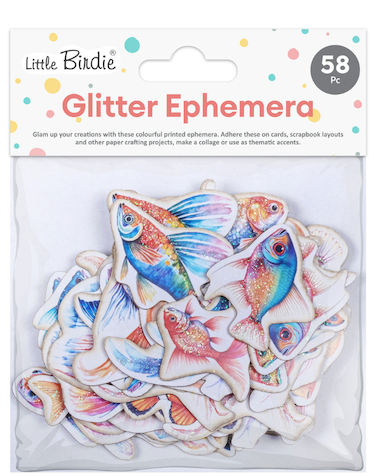 Little Birdie  -Glitter Ephemera -Fab Fins 58pc