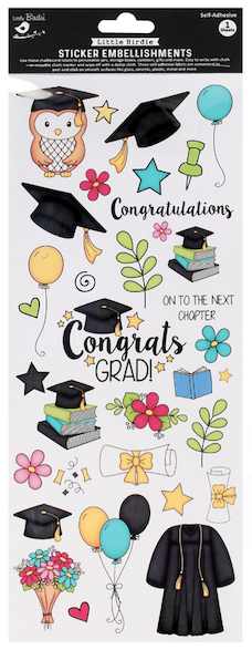 Little Birdie Peel off Sticker - Congrats Grad 1sheet