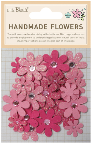 Little Birdie Flowers - Sparkle Florettes -Precious Pink 30pc