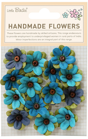 Little Birdie Flowers - Juno Blue Sky 15pc