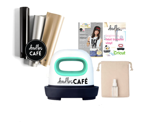 Doodles - MobiTiny Fatty - Mini Heat Press V3, New Wide Handle - Sea Green/White Bundle Kit