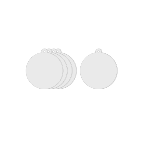 Doodles - 5cm Acrylic Round Disk - Grey 3mm