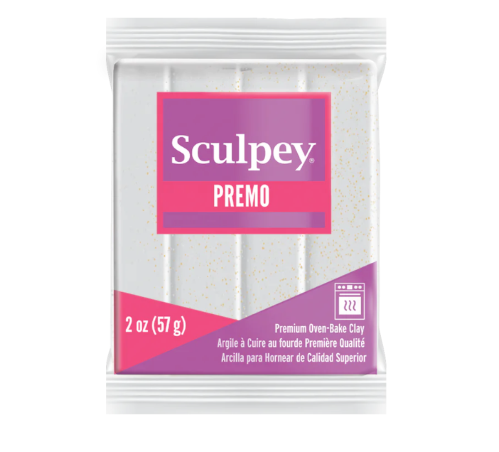 Sculpey Premo Premium Oven-Bake Clay 2oz White Gold Glitter