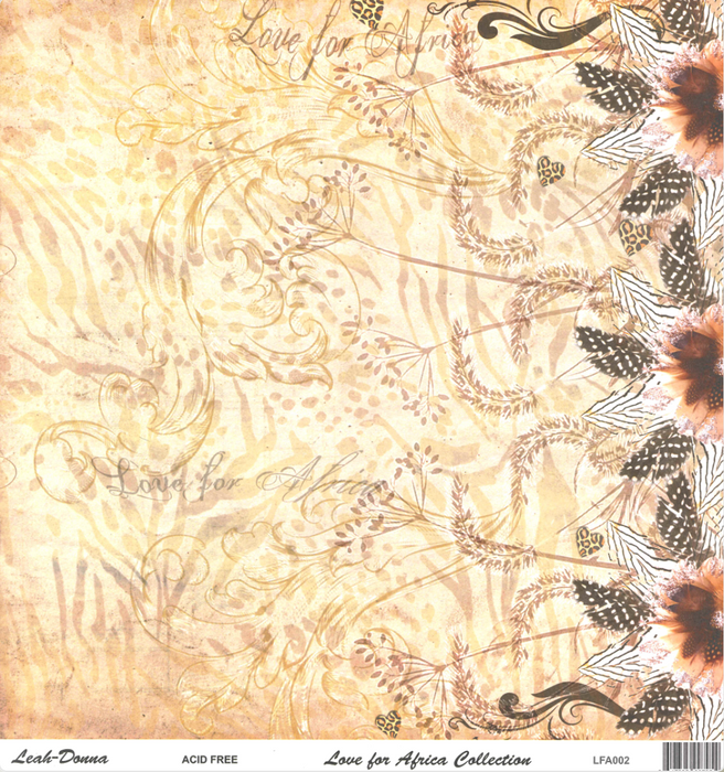 Leah-Donna - 12" x 12" DS-Paper - Love for Africa - Giraffe