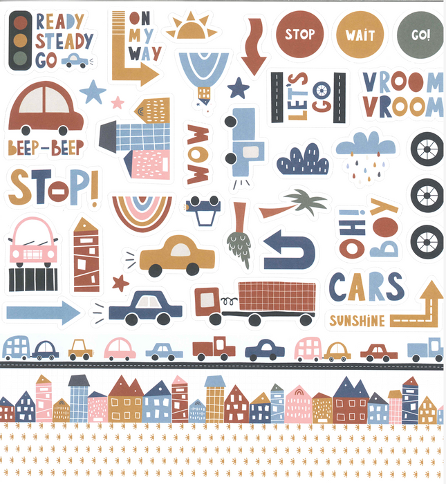 Lady Pattern Paper - 12" x 12" DS-Paper Kiddies - LIL`KIDDOS-BEEP BEEP!