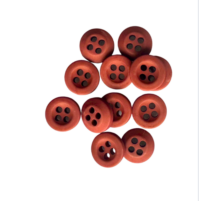 Balt - Teddy Four Hole Buttons - Small - Terra Cotta - 12pc