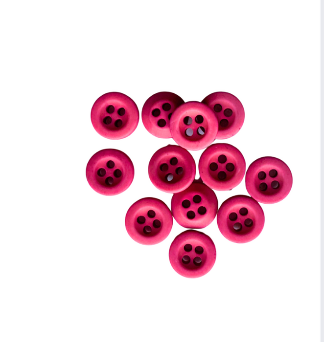 Balt - Teddy Four Hole Buttons - Small - Pretty Pink - 12pc