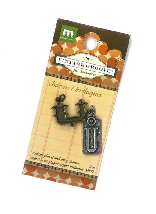 Making Memories Jill Schwartz - Vintage Groove Charms - Alpha Letter - U