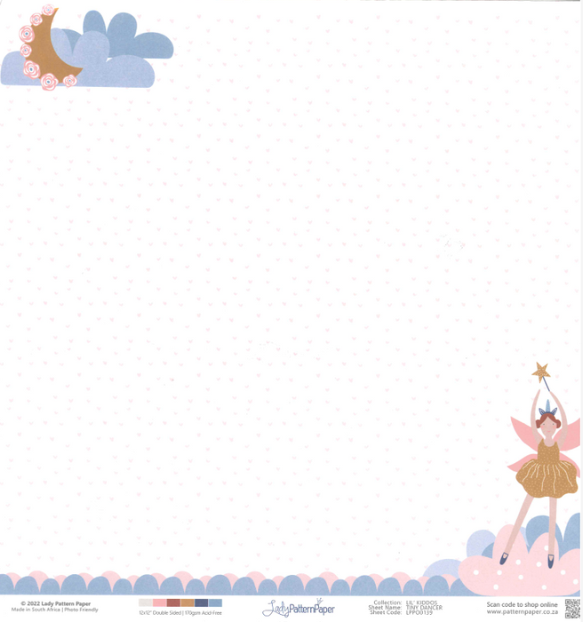 Lady Pattern Paper - 12" x 12" DS-Paper - LIL`KIDDOS - Tiny Dancer