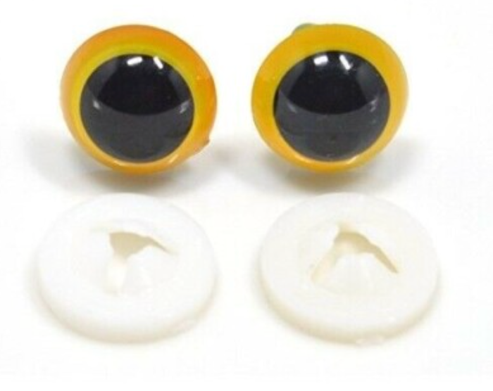 Doodles - Teddy Bear Safety Eyes - Yellow Crystal - 12mm - 5 pairs