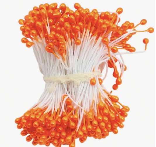 Doodles - Laplaz Flower Stamens Double Headed - Orange 50pcs