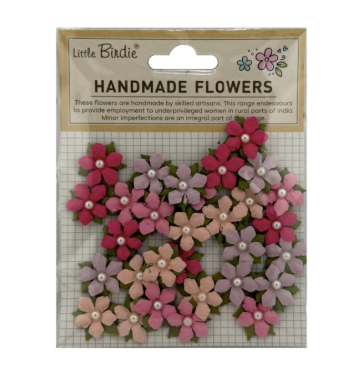 Little Birdie - Handmade Flowers Elira - Vintage Pink 30pcs