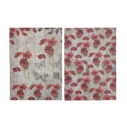 Little Birdie - Decoupage Paper A4 - Poppy Grace / Poppy Field 2desx2, 4sheets
