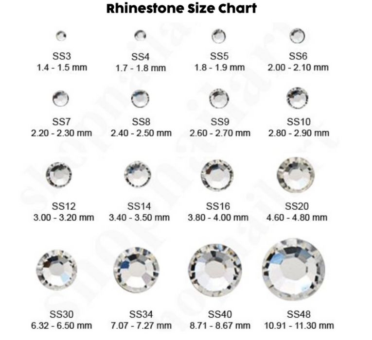 Doodles - Hot Fix Iron On Flat Back Crystals - SS08 Crystal - 24pc