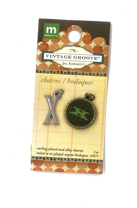 Making Memories Jill Schwartz - Vintage Groove Charms - Alpha Letter - X