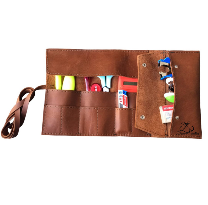 Doodles Genuine Leather - Roll Up Bag - Large - Blank or Personalizable