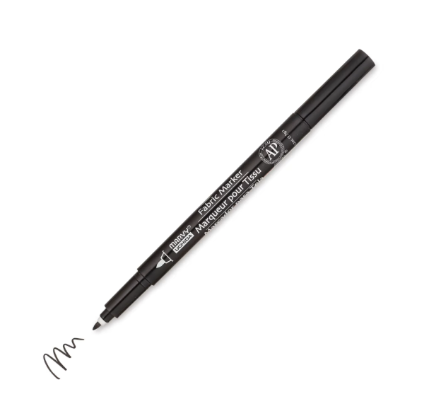 Marvy Uchida - Permanent Fine Point Fabric Marker - Black 1pc