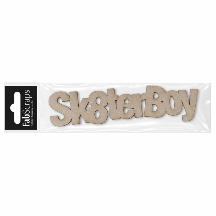 Doodles - FabScraps - "Sk8ter Boy" Chipboard Embellishment