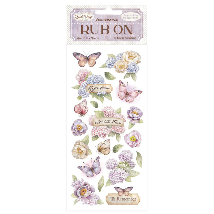 Stamperia Quiet Days Hydrangea And Butterfly Rub Ons