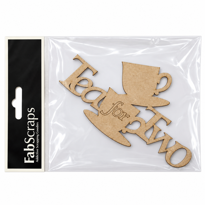 Doodles - FabScraps - “Tea for Two" Chipboard Embellishment