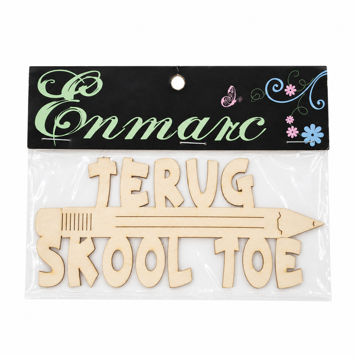 Doodles - Enmarc - "Terug Skool Toe" Chipboard Embellishment