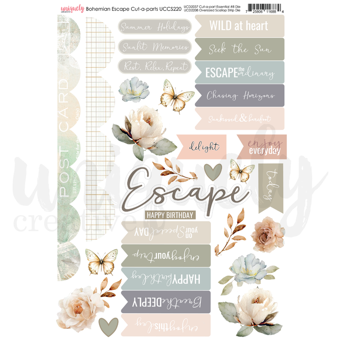 Uniquely Creative - Bohemian Escape Cut-a-Part Sheet