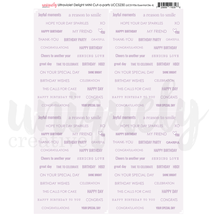 Uniquely Creative - Ultraviolet Delight Mini Cut-a-Part Sheet