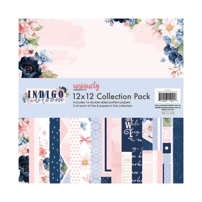 Uniquely Creative - Indigo Bloom Collection - 12x12" Paper Kit