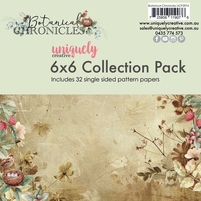 Uniquely Creative - Collection Pack 6x6 -Botanical Chronicles 32 single sided pattern papers