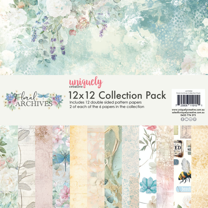 Uniquely Creative - Collection Pack 12x12 - Floral Archives (12 sheets)