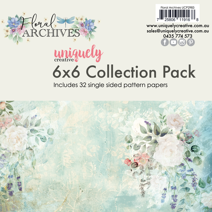 Uniquely Creative - Collection Pack 6x6 -Floral Archives 32 single sided pattern papers