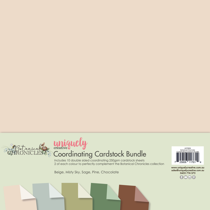 Uniquely Creative- Botanical Chronicles Coordinating Cardstock Bundle 12x12 250gsm