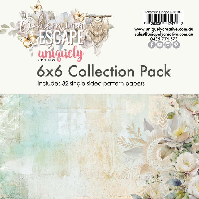Uniquely Creative -Bohemian Escape 6x6 Collection Pack (32 sheets)