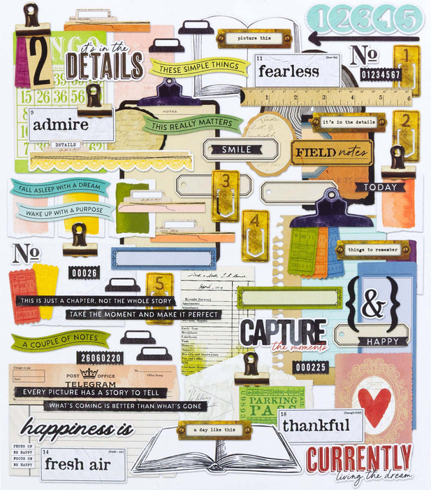 49 And Market - Curiosities In Willow Grove Ephemera Set - Journalling bits
