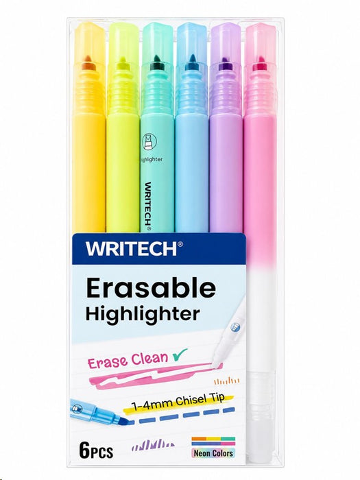 Writech - Highlighter Erasable Neon 6 Pcs - Journalling