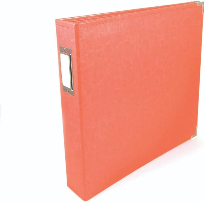 We R Memory Keepers - Classic Leather D-Ring Album 12 X 12" - Coral