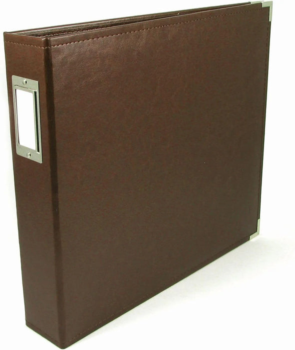 We R Memory Keepers - Classic Leather D-Ring Album 12 X 12" - Dark Chocolate