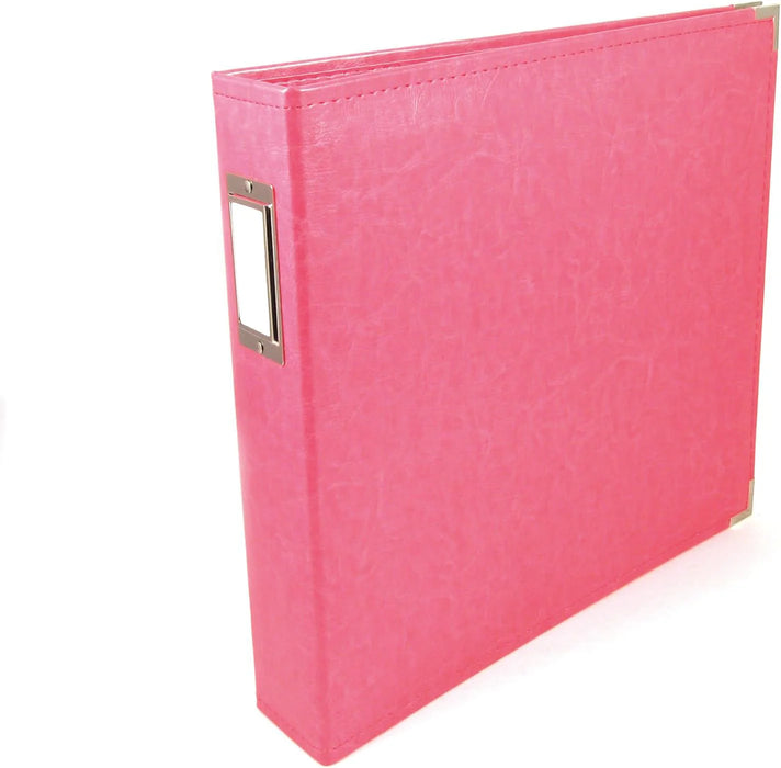 We R Memory Keepers - Classic Leather D-Ring Album 12"X12"- Strawberry