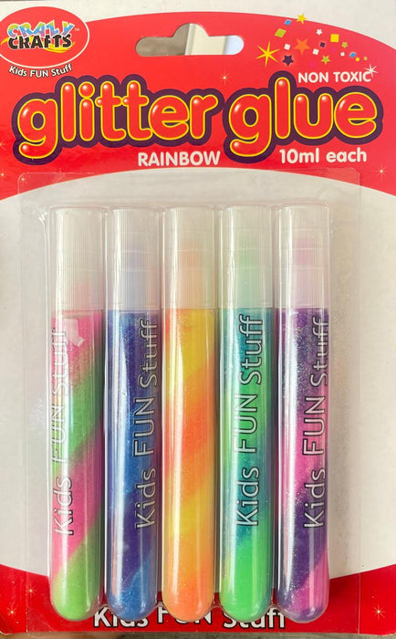 Crazy Crafts - Glitter Glue Rainbow 5x 10ml