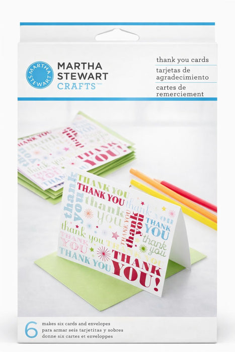Martha Stewart Thank you Cards - Morden Festive  6 Cards & Envelopes