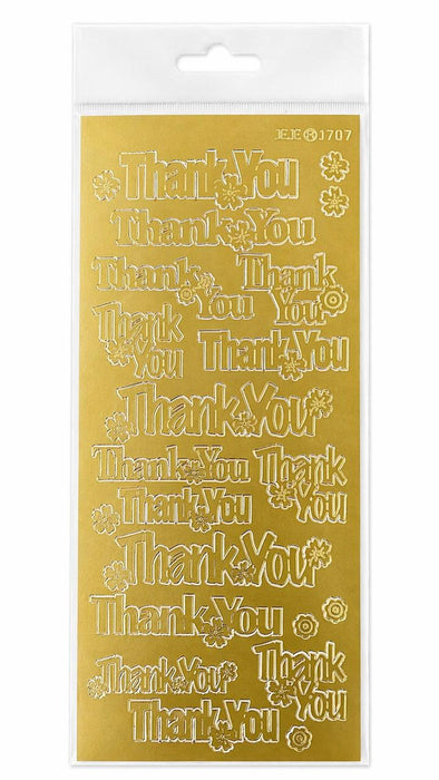 JEJE  - Peel-Off Stickers - Thank you large - Gold