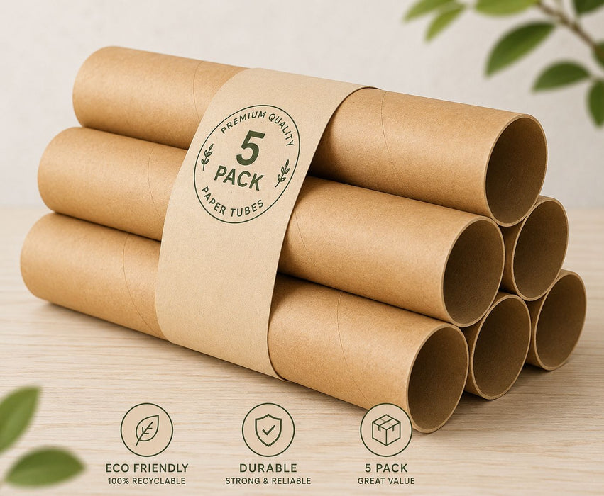 Doodles - Cardboard Kraft Core Pipes 250mm x 50mm x 2mm thick 5pcs