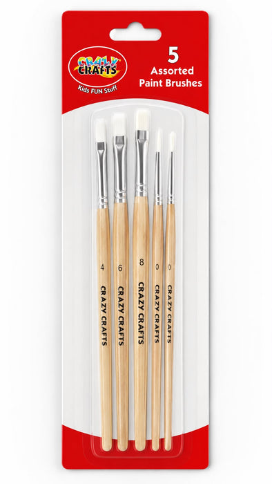 Crazy Crafts - Assorted Art Paint Brushes 5pcs