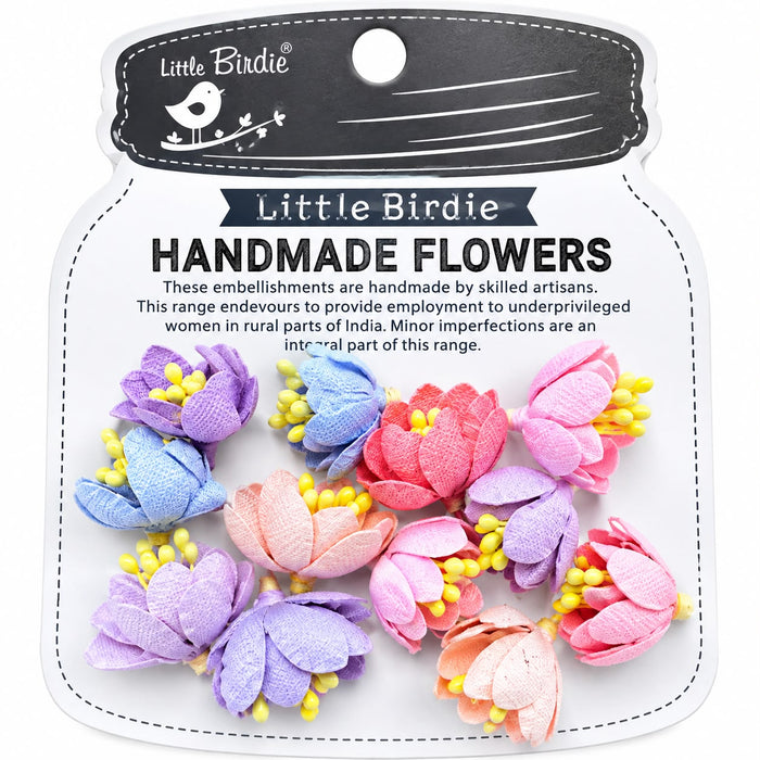 Little Birdie - Elvina Fairy Sparkle Paper Flowers 12pcs