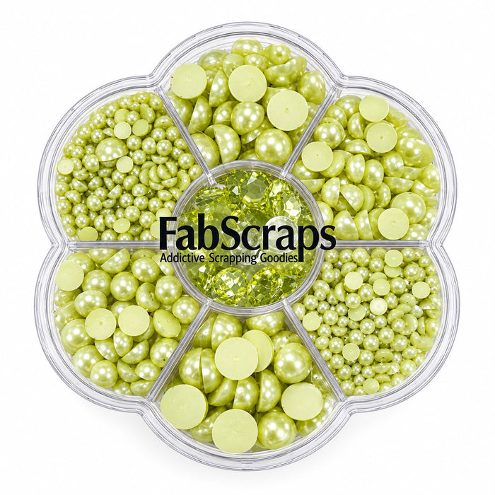 Fabscraps - Pearl & Bling Collection - Lime Green