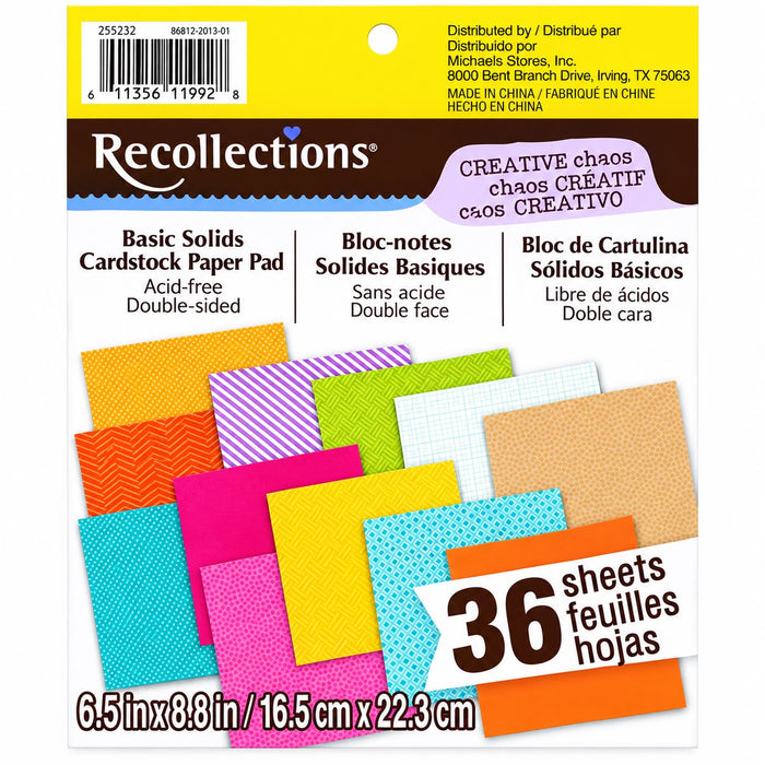 DCWV - Recollections - 16.5cm x 22.3cm Paper Pack - Creative Chaos