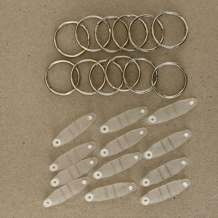 Doodles - Keyring Blanks - Splitring 2.5cm With Plastic Holder (12pcs)